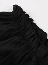 Load image into Gallery viewer, Black Ruffles Off Shoulder 1950S Vintage Swing Dress