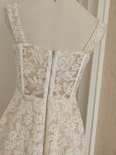 Load image into Gallery viewer, White Flower Lace Corset Mini Swing Party Dress