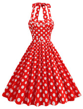 Load image into Gallery viewer, Yellow Polka Dots Lace Vintage Halter Backless 1950S Vintage Dress