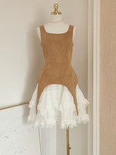 Load image into Gallery viewer, Brown Suede Panel Vintage Mini Dress