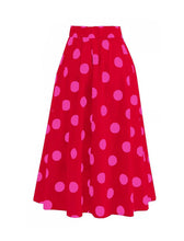 Load image into Gallery viewer, Bow Retro Style One Piece With Polka Dots Bathing Suit Swing Skirt