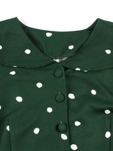 Load image into Gallery viewer, Green Peter Pan Collar 1950s Vintage Swing Dress