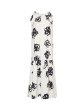 Load image into Gallery viewer, White Floral Print Sleeveless Vintage Style Maxi Dress