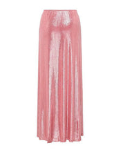 Load image into Gallery viewer, Pink Luminous Fabric One-piece Swimsuit With Bathing Suit Warp Skirt