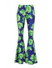 Load image into Gallery viewer, Green Floral Deep V Retro Style One Piece With Bathing Pant Suit