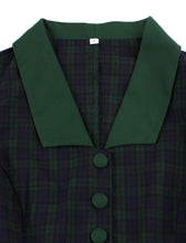 Load image into Gallery viewer, Christmas Green Plaid 1950S Cotton Vintage Dress With Belt
