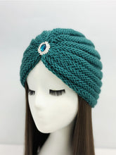 Load image into Gallery viewer, Knitted Beanie with Rhinestone Charm Hat