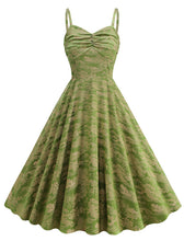 Load image into Gallery viewer, Green Spaghetti Strap Sleeveless 1950S Vinatge Dress