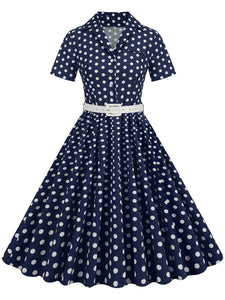 Polka Dots 1950S Vintage Shirt Swing Dress