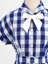 Load image into Gallery viewer, Pink And White Plaid Bow Collar Barbie Same Style 1950S Vintage Dress