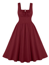 Load image into Gallery viewer, Solid Color Straps 1950S Retro Swing Dress