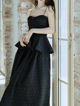 Load image into Gallery viewer, Gothic Jacquard Tunic Spaghetti Camisole Top With Swing Skirt Vintage Elegant Swing Suit