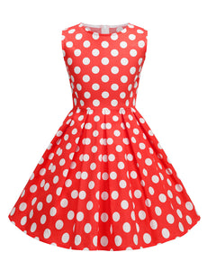 Kids Little Girls' Dress Polka Dots 1950S Vintage Dress