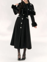 Load image into Gallery viewer, 1950S Black Beaded Vintage Cape Long Coat