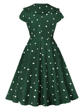 Load image into Gallery viewer, Green Peter Pan Collar 1950s Vintage Swing Dress