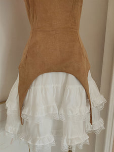 Brown Suede Panel Vintage Mini Dress