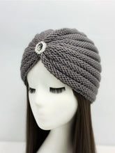 Load image into Gallery viewer, Knitted Beanie with Rhinestone Charm Hat