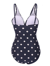 Load image into Gallery viewer, V Neck Polka Dots Retro Style One Piece Trigonal Bikini For Beach