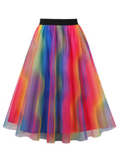 Load image into Gallery viewer, 1950S Rainbow High Wasit Pleated Swing Vintage Skirt