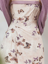 Load image into Gallery viewer, 2PS Purple Butterfly Print Spaghetti Strap Dress With Shawl Dress Suit