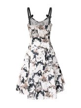 Load image into Gallery viewer, 1950S Brown Cat Vintage Swing Dress