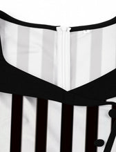 Load image into Gallery viewer, Beetlejuice Costume 1950S Dress With Black and White Vertical Stripe