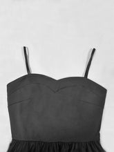 Load image into Gallery viewer, 1950S Black Spaghetti Strap Vintage Swing Party Dress