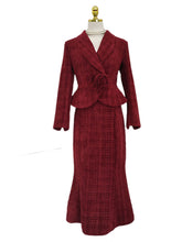 Load image into Gallery viewer, 2PS Red Rose New Look Coat With Fishtail Skirt