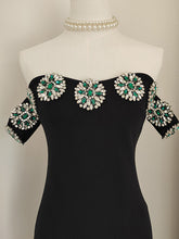 Load image into Gallery viewer, Black Bandeau Off The Shoulder Party Dress