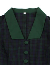 Load image into Gallery viewer, Christmas Green Plaid 1950S Cotton Vintage Dress With Belt
