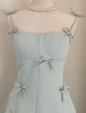 Load image into Gallery viewer, Green Bow Spaghetti Strap Tube Gown Party Dress