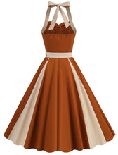 Load image into Gallery viewer, Two-tone Colorblock Halter Neck Vintage Dress  Inspired by Mrs.Maisel