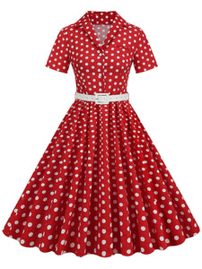 Polka Dots 1950S Vintage Shirt Swing Dress