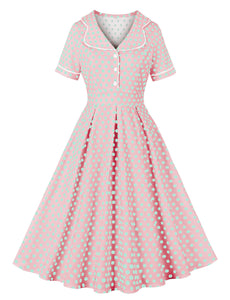 Green Sweet Polka Dots 1950S Vintage Swing Dress