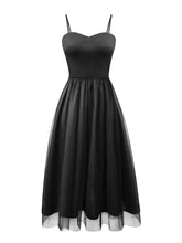 Load image into Gallery viewer, 1950S Black Spaghetti Strap Vintage Swing Party Dress