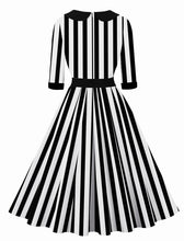 Load image into Gallery viewer, Beetlejuice Costume 1950S Dress With Black and White Vertical Stripe