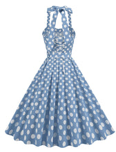 Load image into Gallery viewer, Yellow Polka Dots Lace Vintage Halter Backless 1950S Vintage Dress