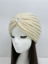 Load image into Gallery viewer, Knitted Beanie with Rhinestone Charm Hat