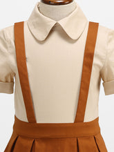 Load image into Gallery viewer, Kids Little Girls&#39; Dress Brown Peter Pan Collar 1950S Suspender Dress