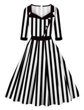 Load image into Gallery viewer, Beetlejuice Costume 1950S Dress With Black and White Vertical Stripe