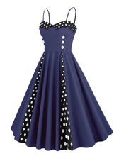 Load image into Gallery viewer, Black Spaghetti Straps 1950S Retro Swing Dress