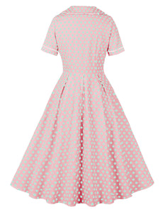 Green Sweet Polka Dots 1950S Vintage Swing Dress