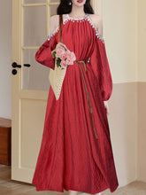 Load image into Gallery viewer, Red Off Shoulder Party Maxi Dress Inspired By Me Before You