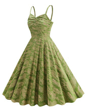 Load image into Gallery viewer, Green Spaghetti Strap Sleeveless 1950S Vinatge Dress