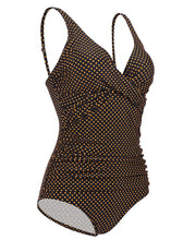 Load image into Gallery viewer, V Neck Polka Dots Retro Style One Piece Trigonal Bikini For Beach