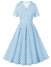 Load image into Gallery viewer, Green Sweet Polka Dots 1950S Vintage Swing Dress