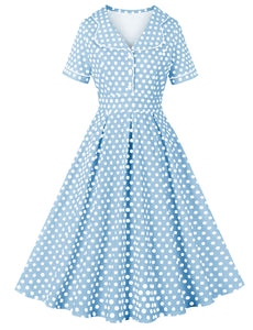 Green Sweet Polka Dots 1950S Vintage Swing Dress