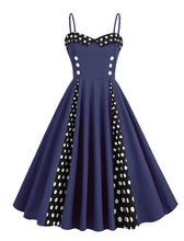 Load image into Gallery viewer, Black Spaghetti Straps 1950S Retro Swing Dress