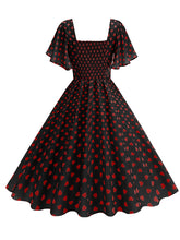 Load image into Gallery viewer, Pink Square Neck Sweet Heart Swing 1950S Vintage Dress