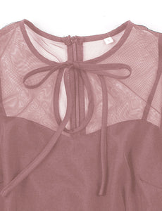 Nude Pink Mesh 1950S Vintage Swing Dress